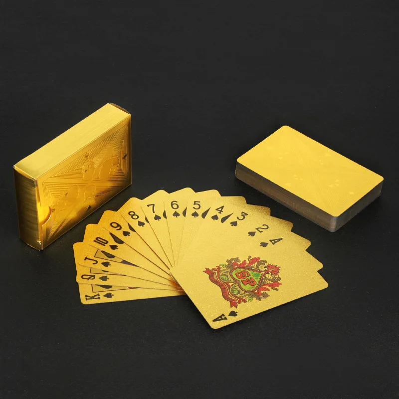 Party Games Using Playing Cards - Karty do pokera ze złotej folii