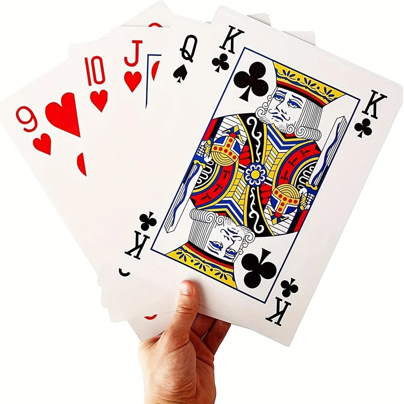 Party Games Juego - Ponadgabarytowe karty do gry Jumbo 4x